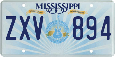 MS license plate ZXV894