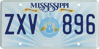 MS license plate ZXV896