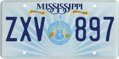 MS license plate ZXV897