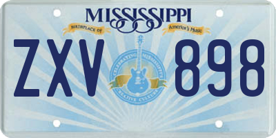 MS license plate ZXV898