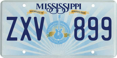 MS license plate ZXV899