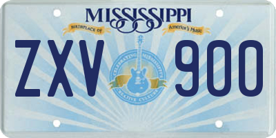 MS license plate ZXV900