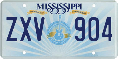 MS license plate ZXV904