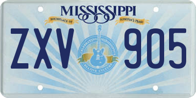 MS license plate ZXV905