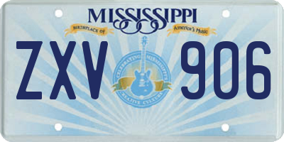 MS license plate ZXV906