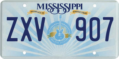 MS license plate ZXV907