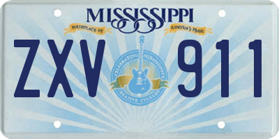 MS license plate ZXV911