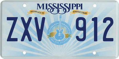 MS license plate ZXV912