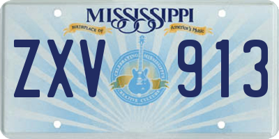 MS license plate ZXV913