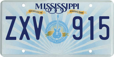 MS license plate ZXV915