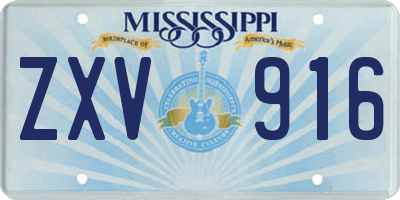 MS license plate ZXV916