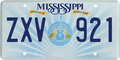 MS license plate ZXV921