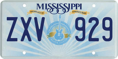 MS license plate ZXV929