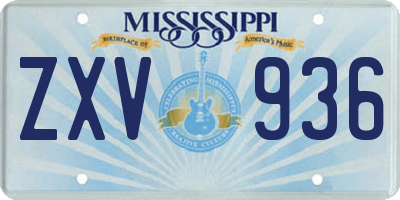 MS license plate ZXV936