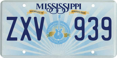 MS license plate ZXV939