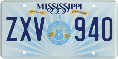 MS license plate ZXV940