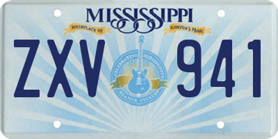 MS license plate ZXV941