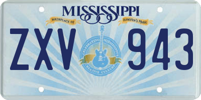 MS license plate ZXV943