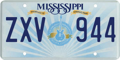 MS license plate ZXV944