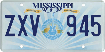 MS license plate ZXV945