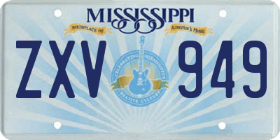 MS license plate ZXV949