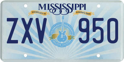 MS license plate ZXV950