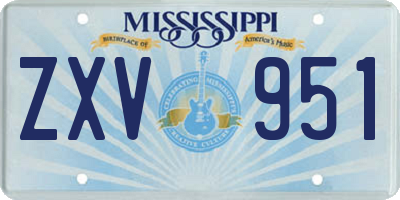 MS license plate ZXV951