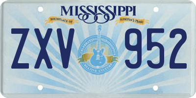 MS license plate ZXV952