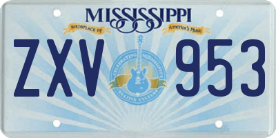 MS license plate ZXV953