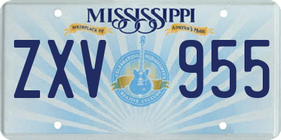 MS license plate ZXV955