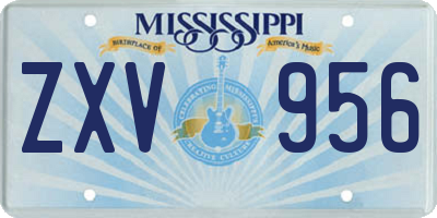 MS license plate ZXV956