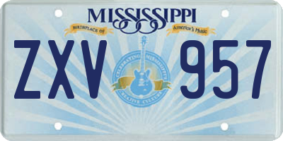 MS license plate ZXV957