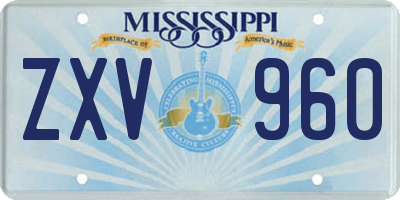 MS license plate ZXV960