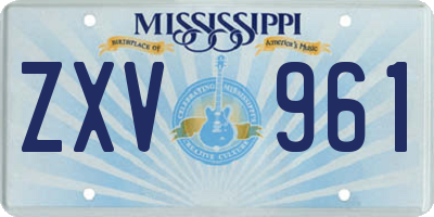 MS license plate ZXV961