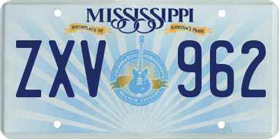 MS license plate ZXV962