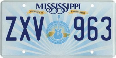 MS license plate ZXV963