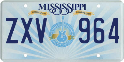 MS license plate ZXV964