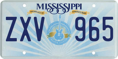 MS license plate ZXV965