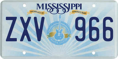 MS license plate ZXV966