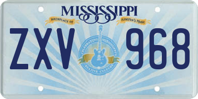 MS license plate ZXV968