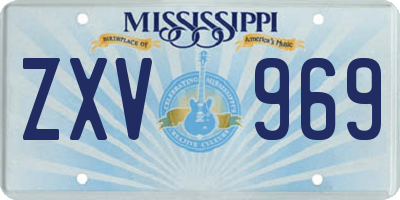 MS license plate ZXV969