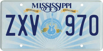 MS license plate ZXV970