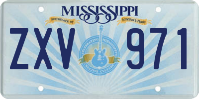 MS license plate ZXV971