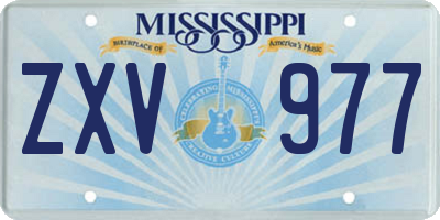 MS license plate ZXV977