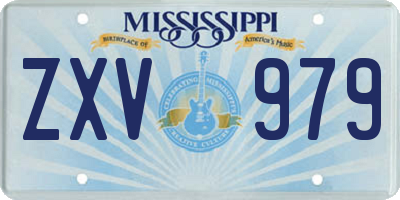 MS license plate ZXV979