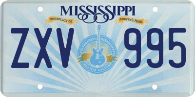 MS license plate ZXV995