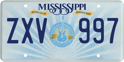 MS license plate ZXV997