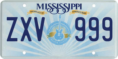 MS license plate ZXV999