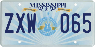MS license plate ZXW065