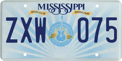 MS license plate ZXW075